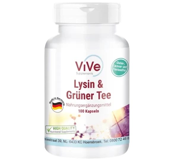 Lysin und Grüner Tee 100 Kapseln von ViVe Supplements